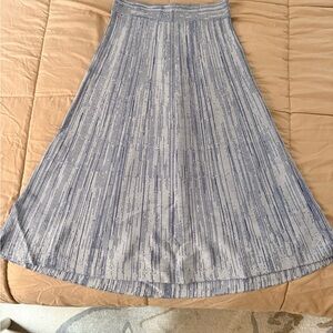 Elegant A-Line Skirt in Blue and White
